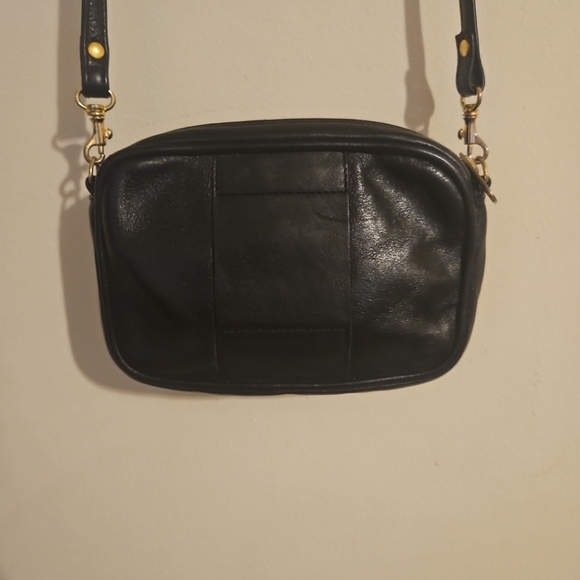 Vintage MICHEL JORDI 5"x7" Cross Body / Belt Purse Green Suede Black Leather - Picture 4 of 12